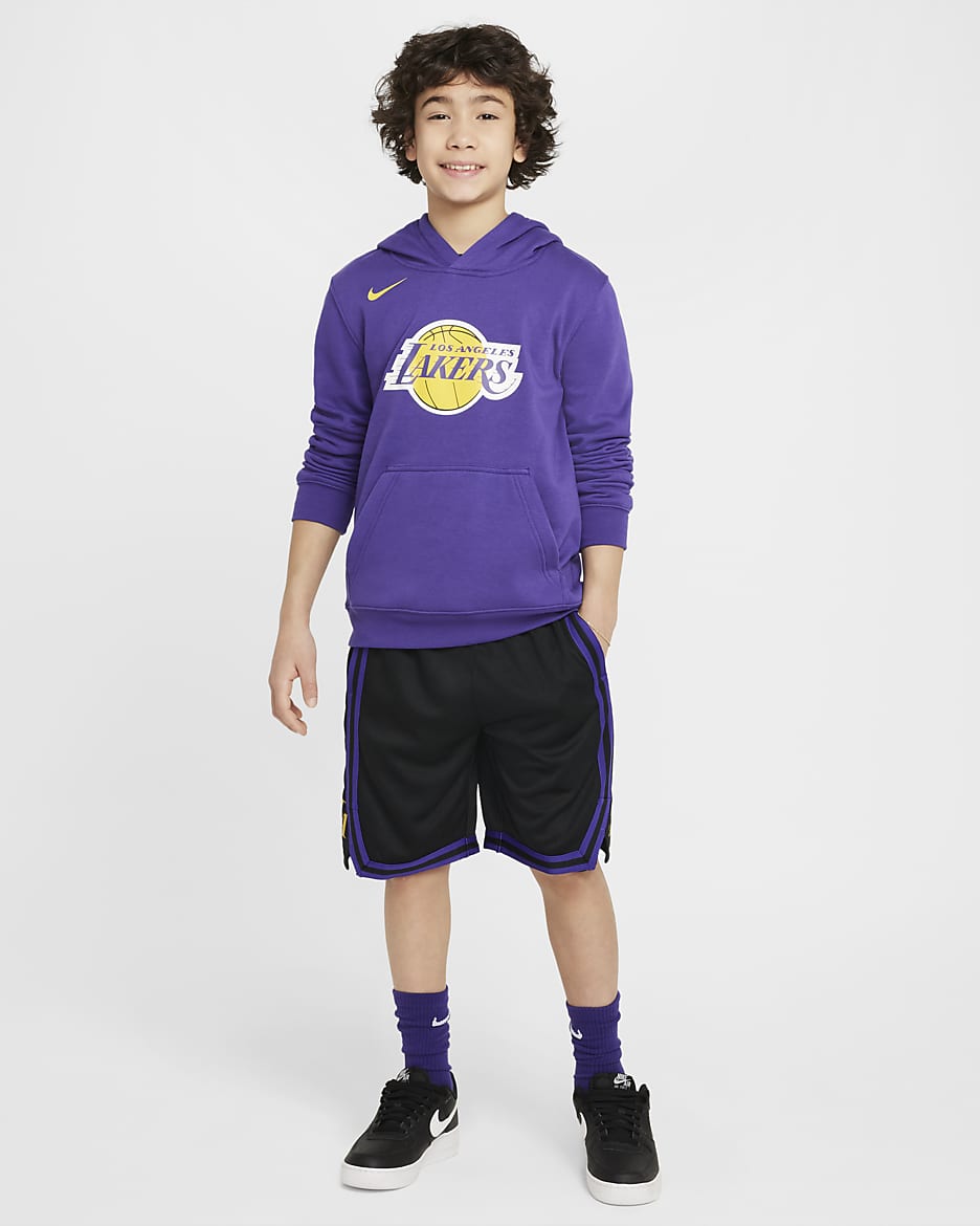 Los Angeles Lakers 2023/24 City Edition Nike Dri-FIT NBA Swingman Shorts für ältere Kinder - Schwarz