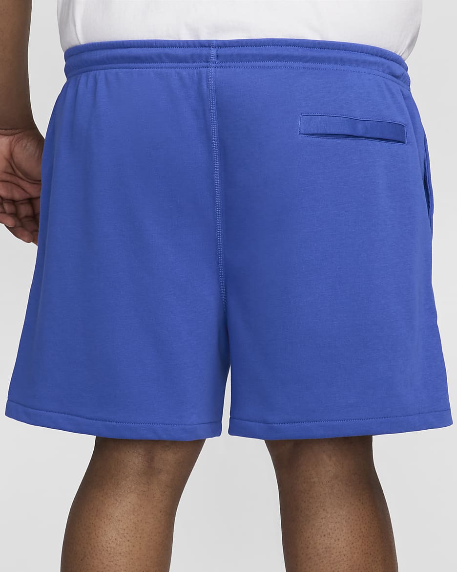 Short en molleton Flow Nike Club pour homme - Game Royal/Game Royal/Blanc