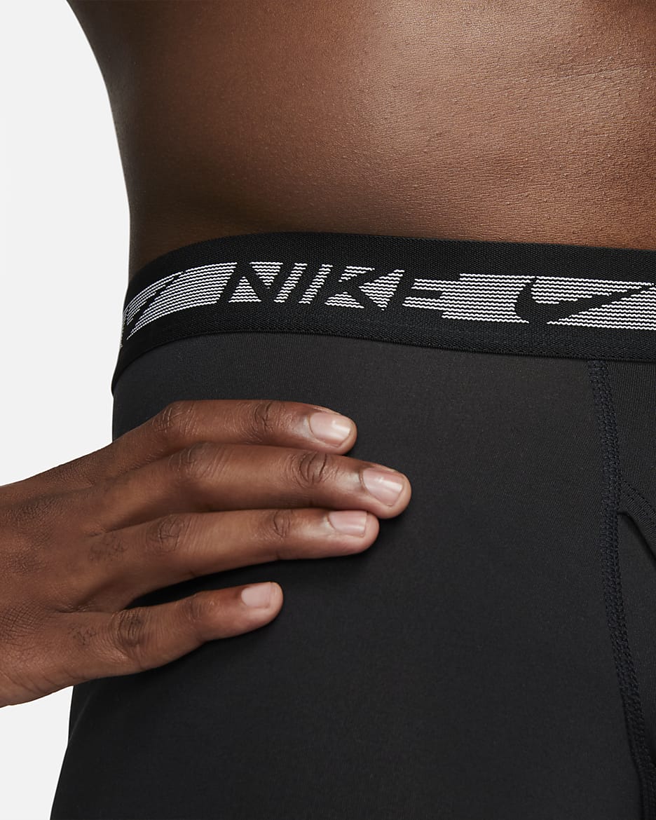 Nike Flex Micro Men's Long Boxer Briefs (3-Pack) - Black