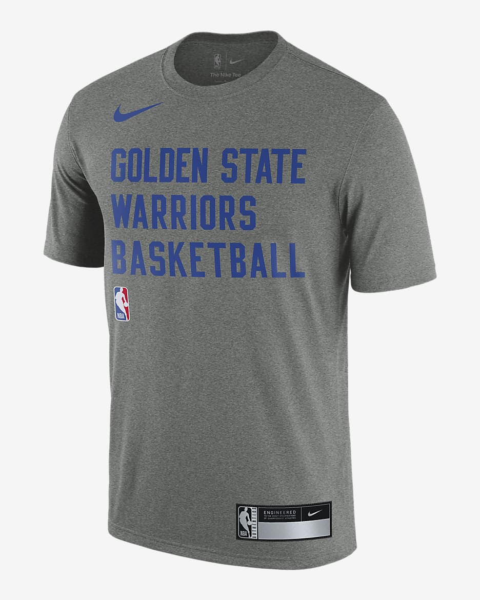 Golden State Warriors Men's Nike Dri-FIT NBA Practice T-Shirt - Tumbled Grey/Flat Silver/Heather