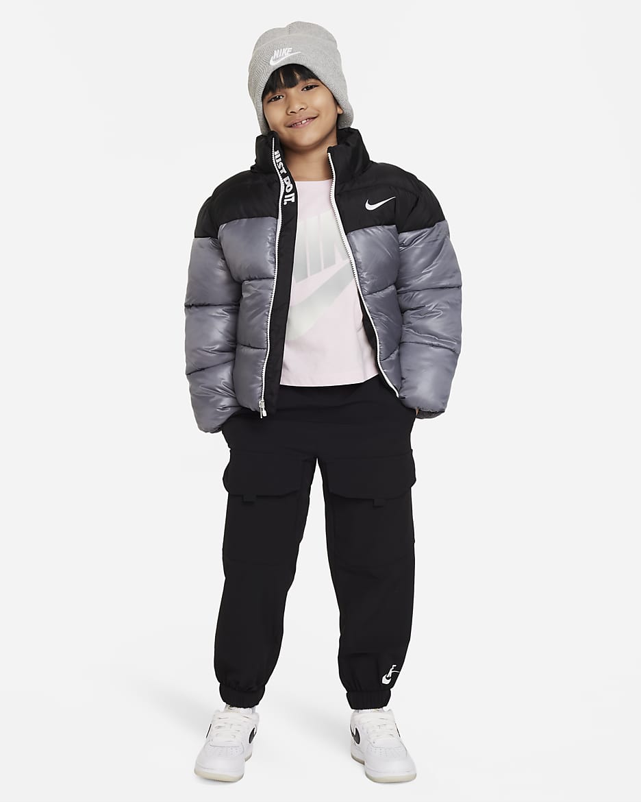 Nike Colorblock Puffer Jacket Little Kids Jacket - Black