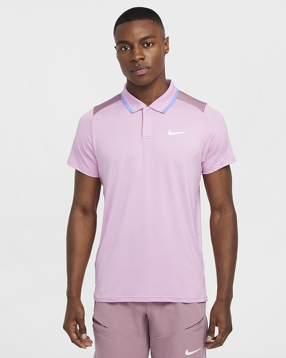NikeCourt Advantage Men's Dri-FIT Tennis Polo - Beyond Pink/Plum Dust/White