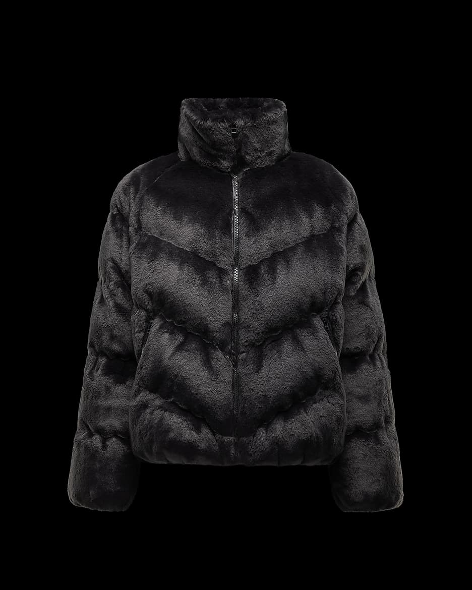 Nike Sportswear Windpuffer Women's Therma-FIT Loose Faux Fur Jacket - Black/White