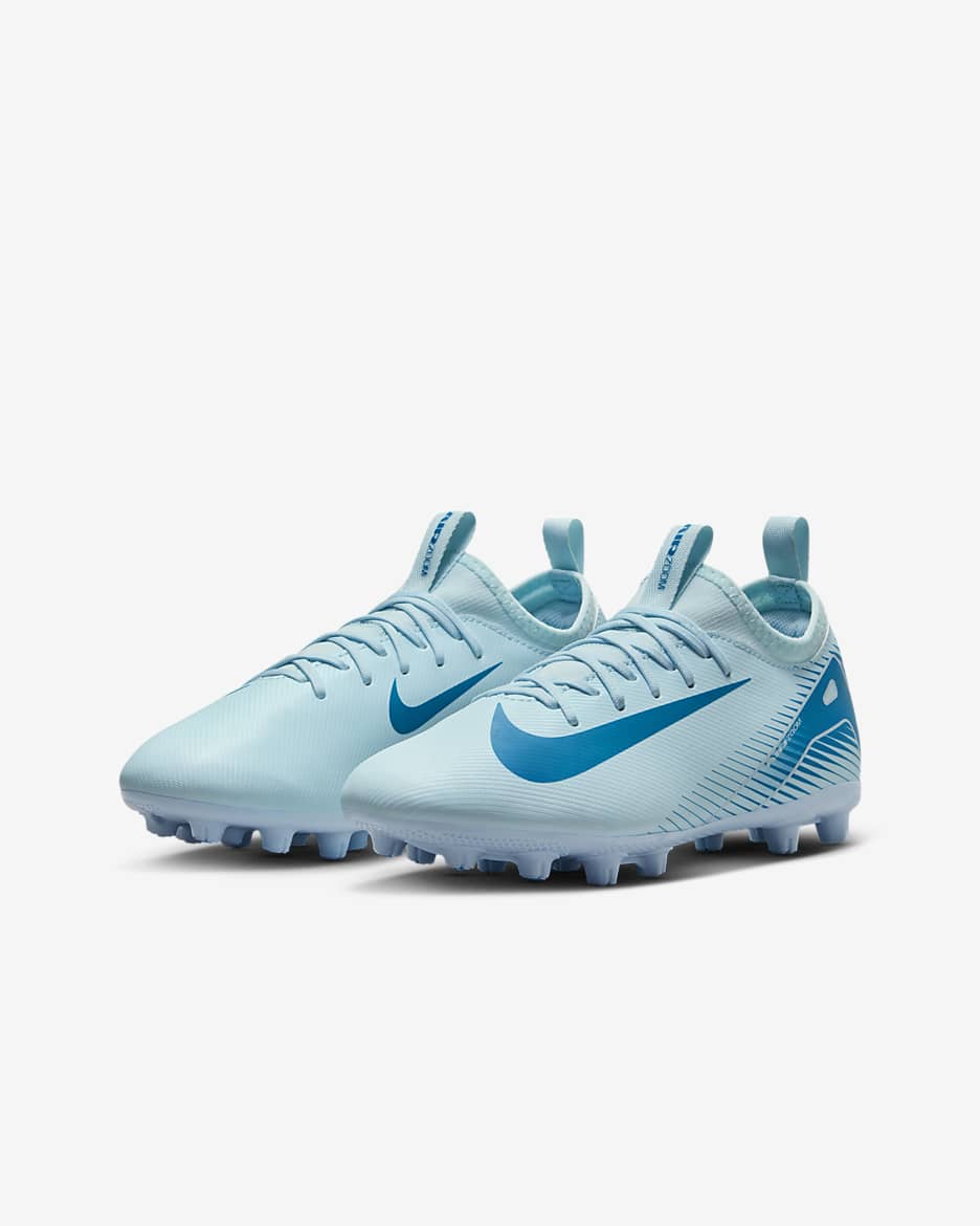 Nike Jr. Mercurial Vapor 16 Academy Little/Big Kids' HG Low-Top Soccer Cleats - Glacier Blue/Blue Orbit