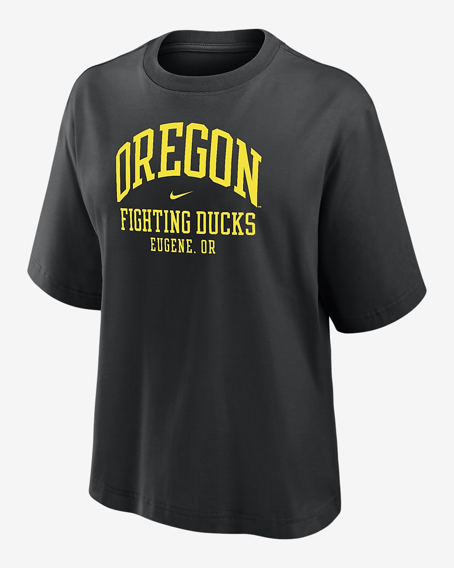 Oregon Women's Nike College Boxy T-Shirt - Black