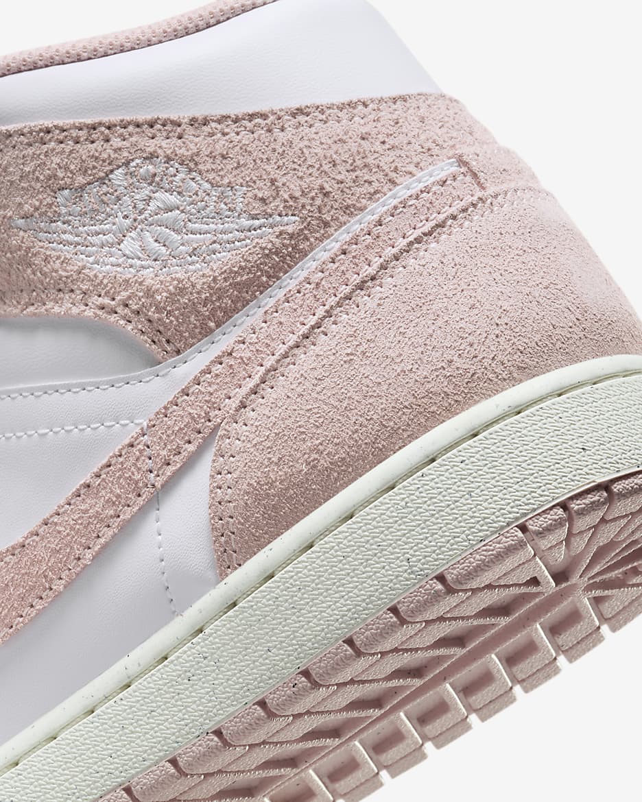 Air Jordan 1 Mid SE Men's Shoes - White/Sail/Legend Pink