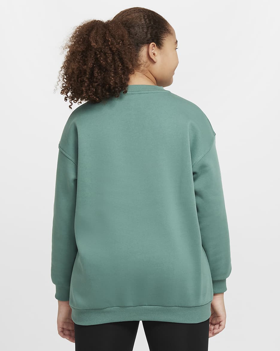 Nike Sportswear Club Fleece Big Kids' (Girls') Oversized Sweatshirt (Extended Size) - Bicoastal/White