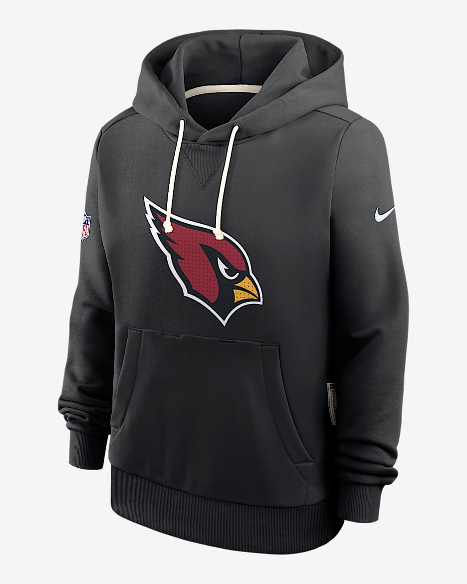 Sudadera con gorro sin cierre Nike Dri-FIT de la NFL para mujer Arizona Cardinals Sideline - Negro
