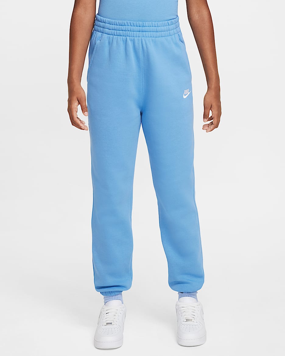 Pantaloni ampi Nike Sportswear Club Fleece – Ragazzo/a - Blue Beyond/Blue Beyond/Bianco