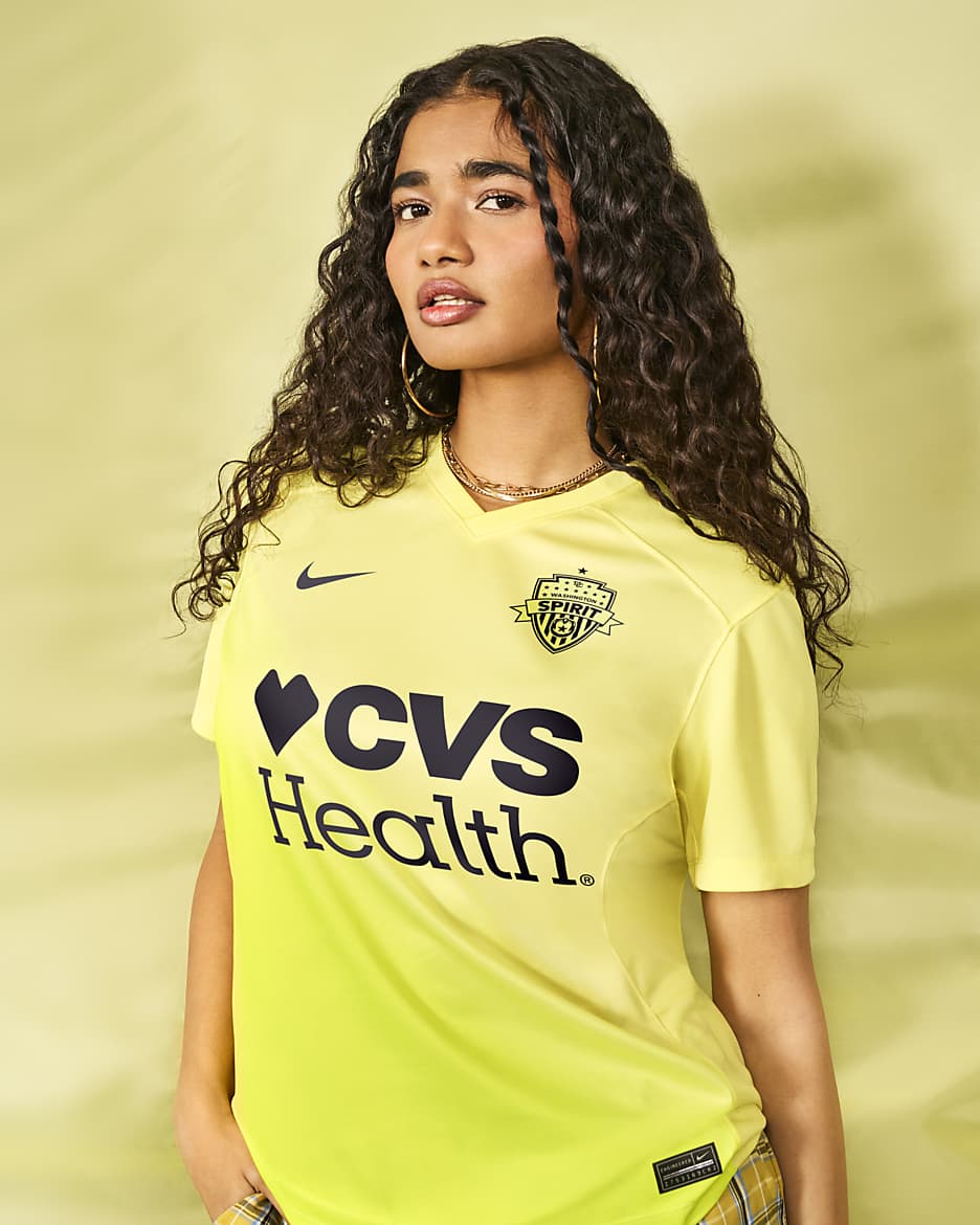 Jersey de fútbol Nike Dri-FIT Replica de la NWSL del Washington Spirit segunda equipación 2024 Stadium para mujer - Citrón claro