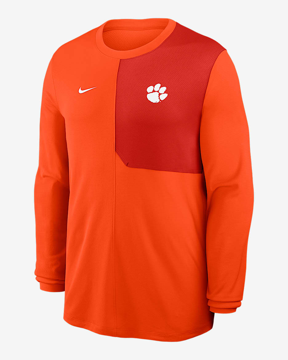 Clemson Sideline Coach Men's Nike Dri-FIT College Long-Sleeve Top - Orange