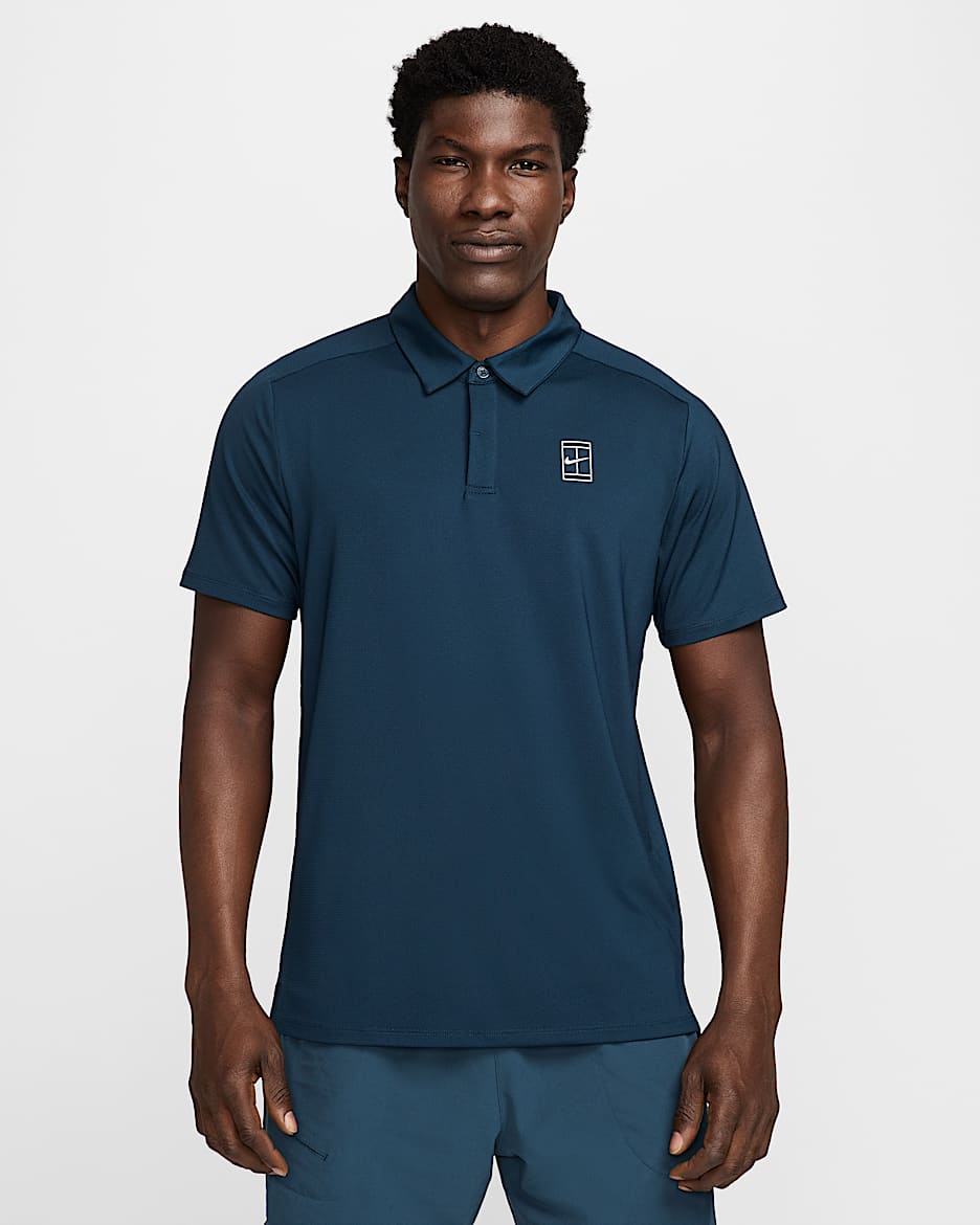 Polo de tennis Dri-FIT NikeCourt Advantage pour homme - Armory Navy/Blanc/Blanc