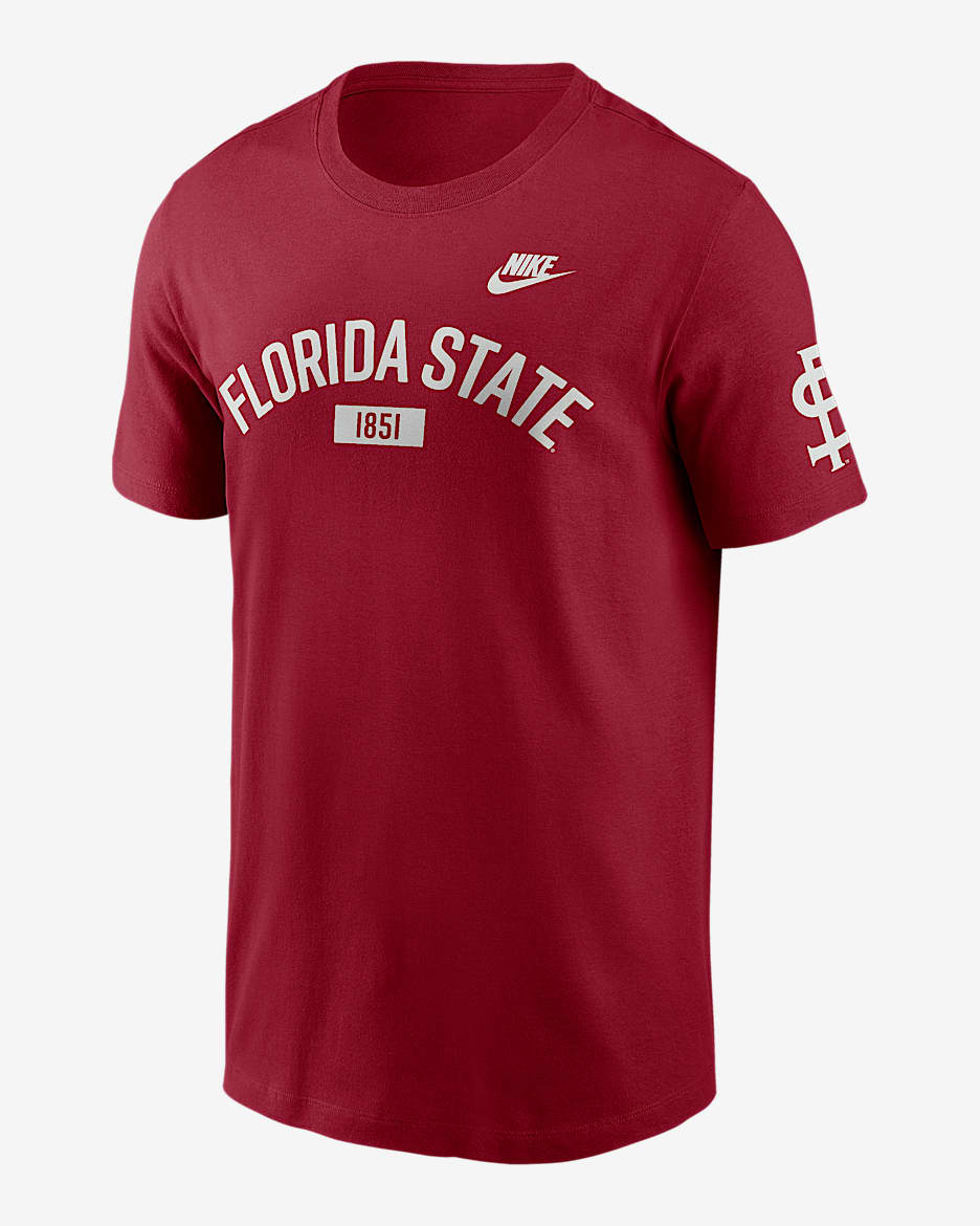 Florida State Legacy Arch 2-Hit Men's Nike College T-Shirt - Garnet