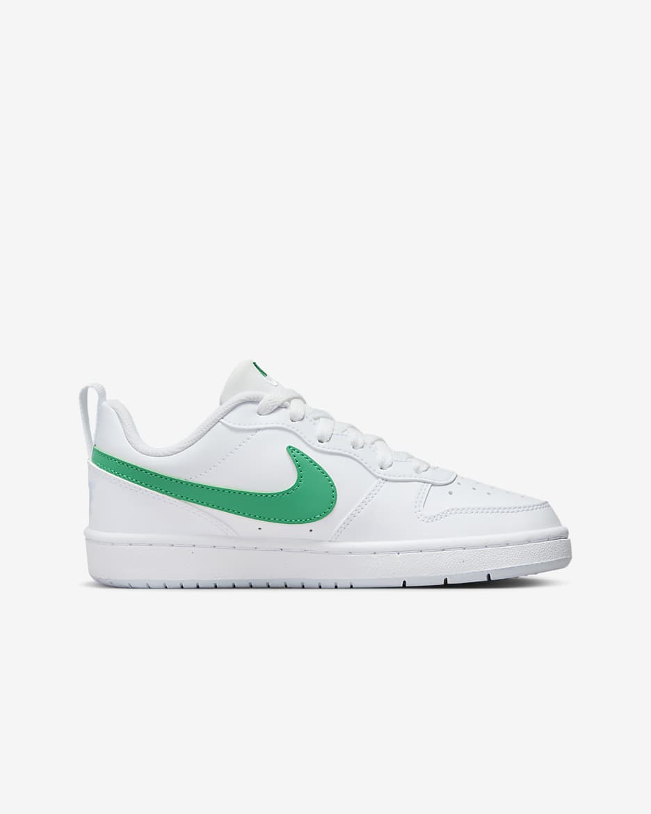 Nike Court Borough Low Recraft Older Kids' Shoes - White/Football Grey/Stadium Green