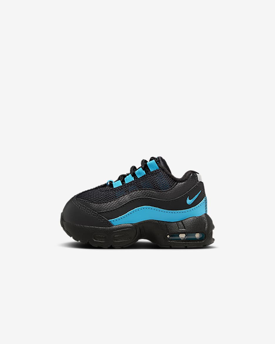 Sko Nike Air Max 95 Recraft för baby/små barn - Svart/Svart/Pearl Grey/Baltic Blue