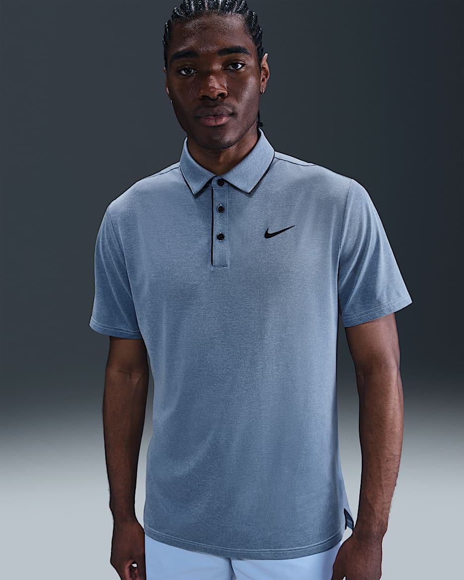Nike Tour Men's Dri-FIT Golf Polo - Light Armory Blue/Black