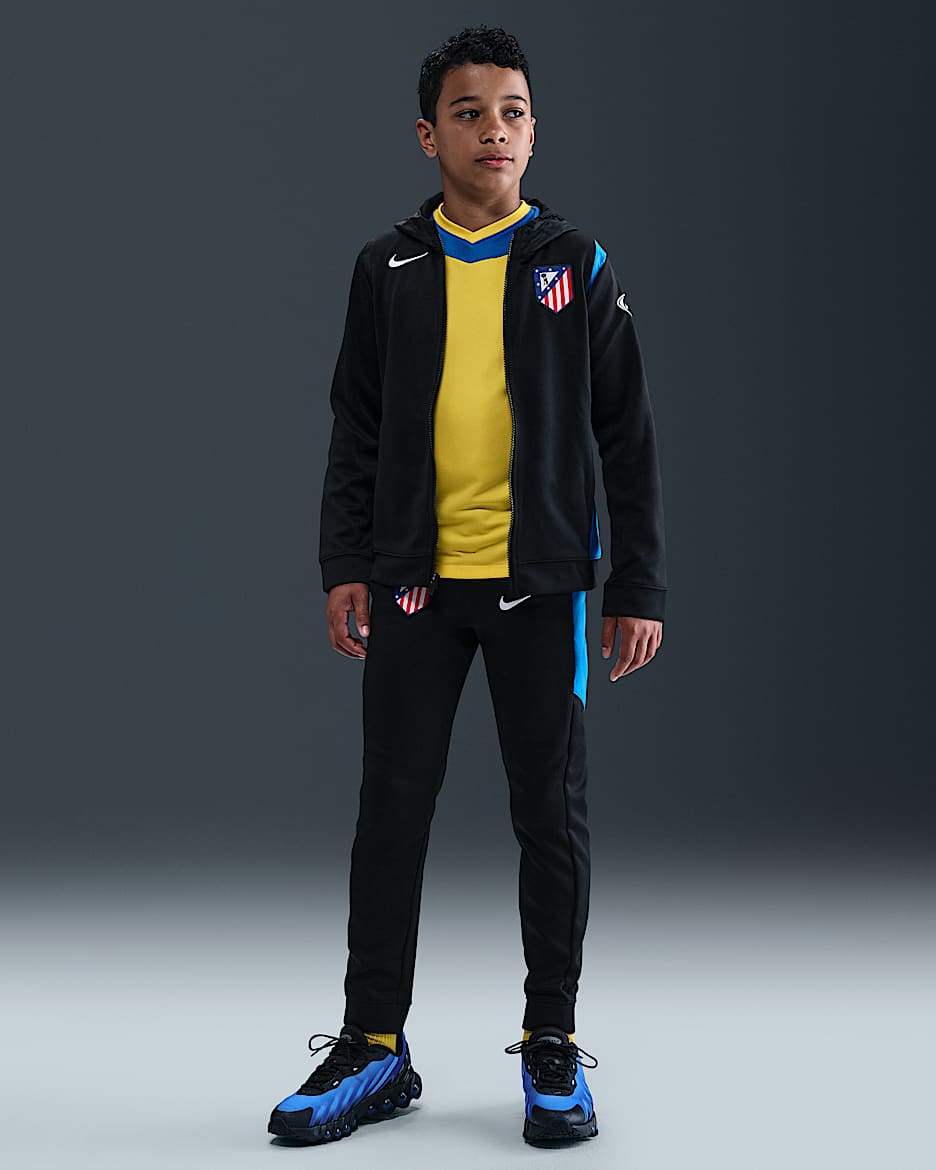 Atlético Madrid Third Nike Total 90 Fußball-Trainingsanzug aus Webmaterial (ältere Kinder) - Schwarz/Photo Blue/Weiß