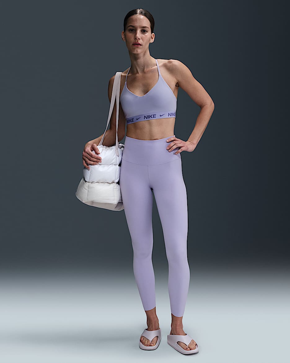 Nike Zenvy Women's Gentle-Support High-Waisted 7/8 Leggings - Lilac Ice/Black