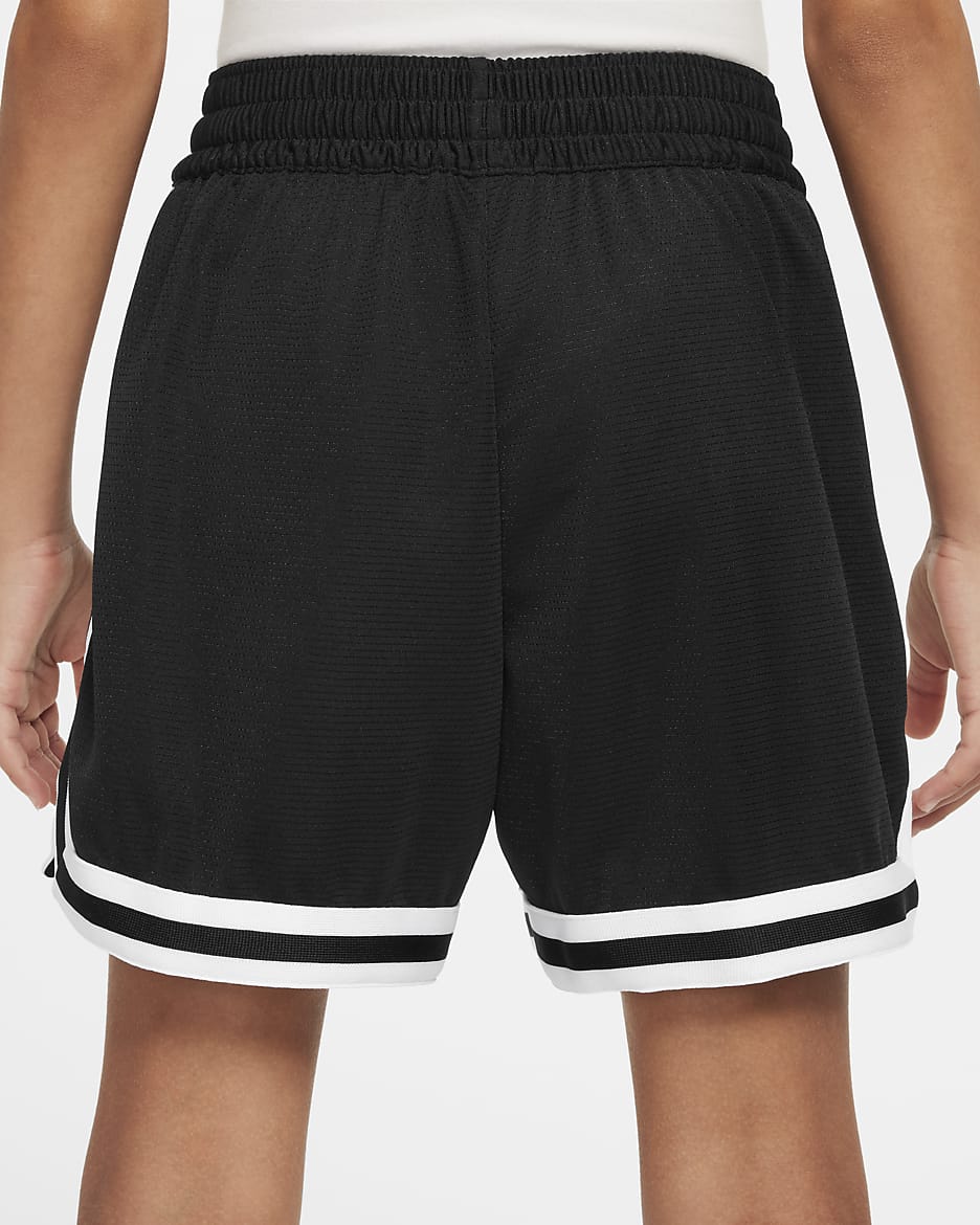 Giannis DNA Dri-FIT-basketballshorts til større børn - sort/hvid