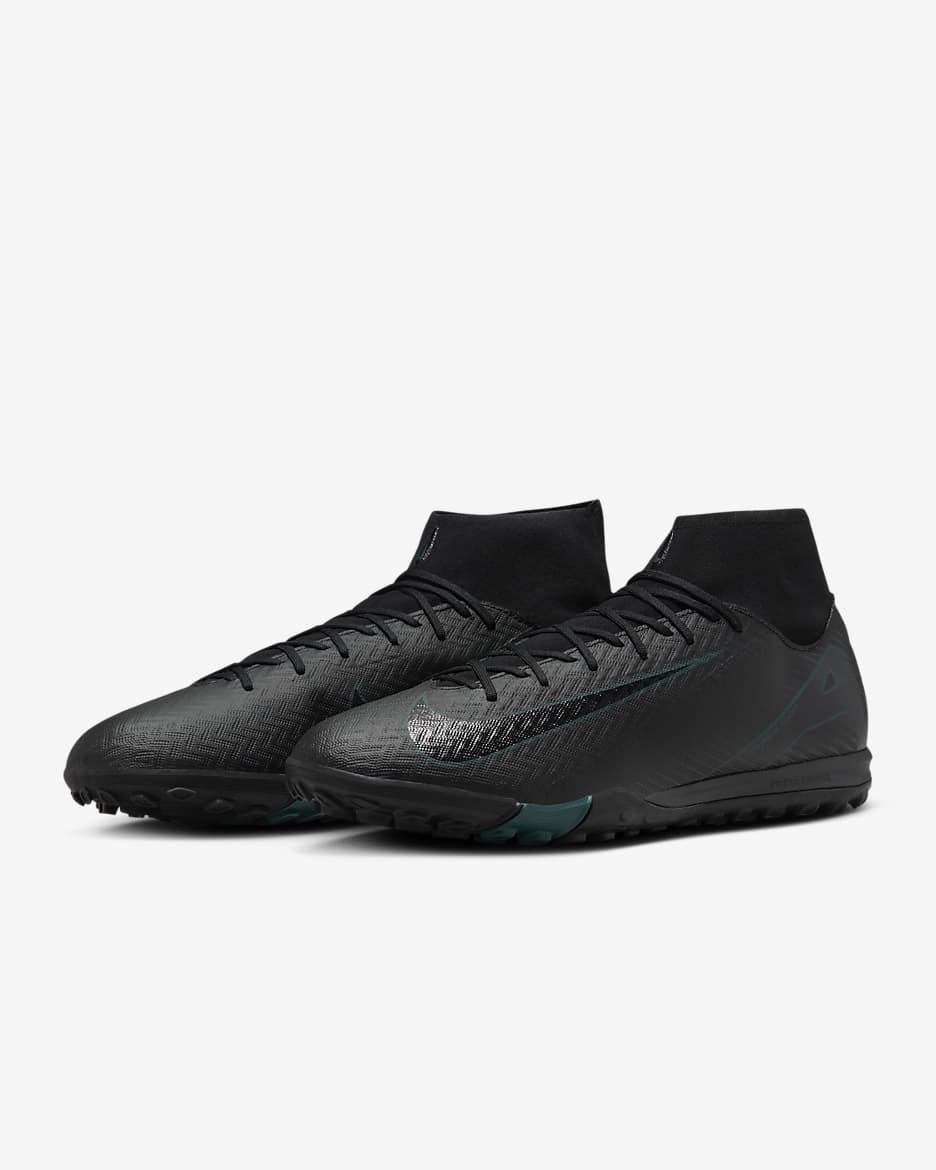 Nike Mercurial Superfly 10 Academy Zapatillas de fútbol de perfil alto TF - Negro/Deep Jungle/Negro