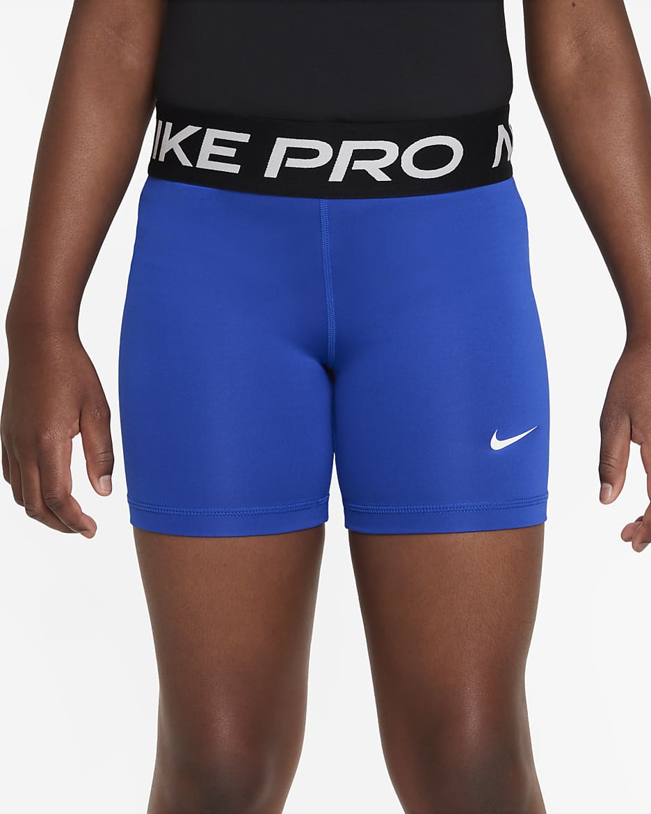 Shorts Dri-FIT de 13 cm para niña talla grande Nike Pro - Royal juego/Blanco