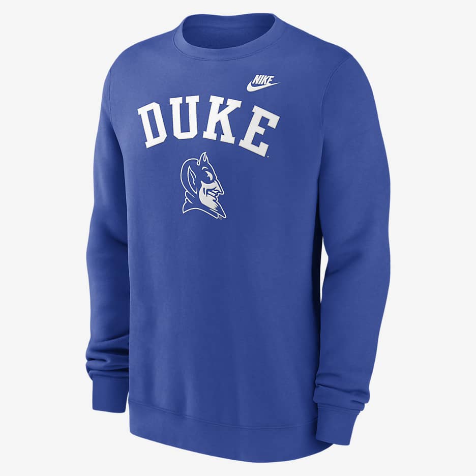 Duke Blue Devils Legacy Classic Arch Over Logo Men's Nike College Pullover Crew - Game Royal