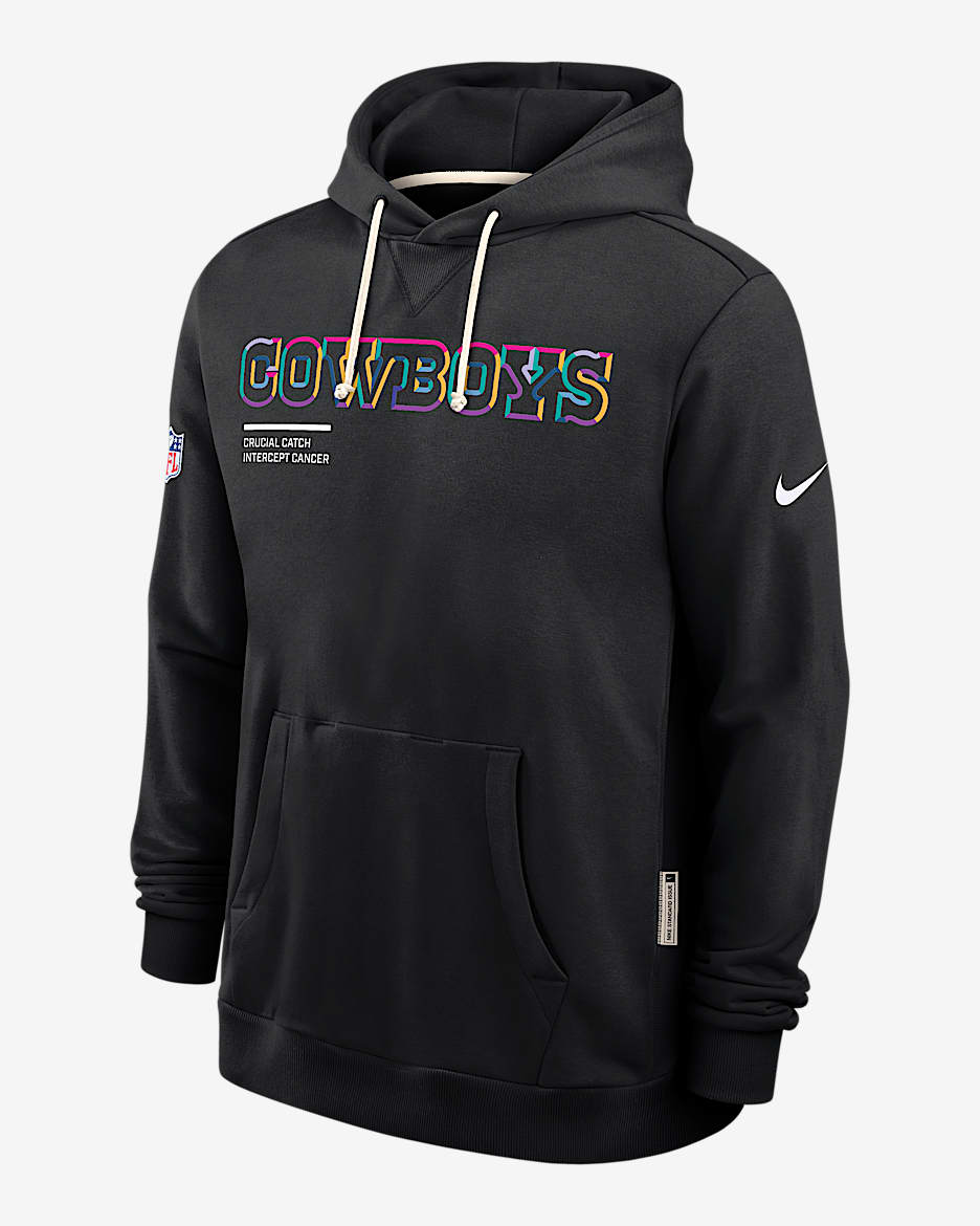 Dallas Cowboys Crucial Catch Sideline Men's Nike Dri-FIT NFL Pullover Hoodie - Black