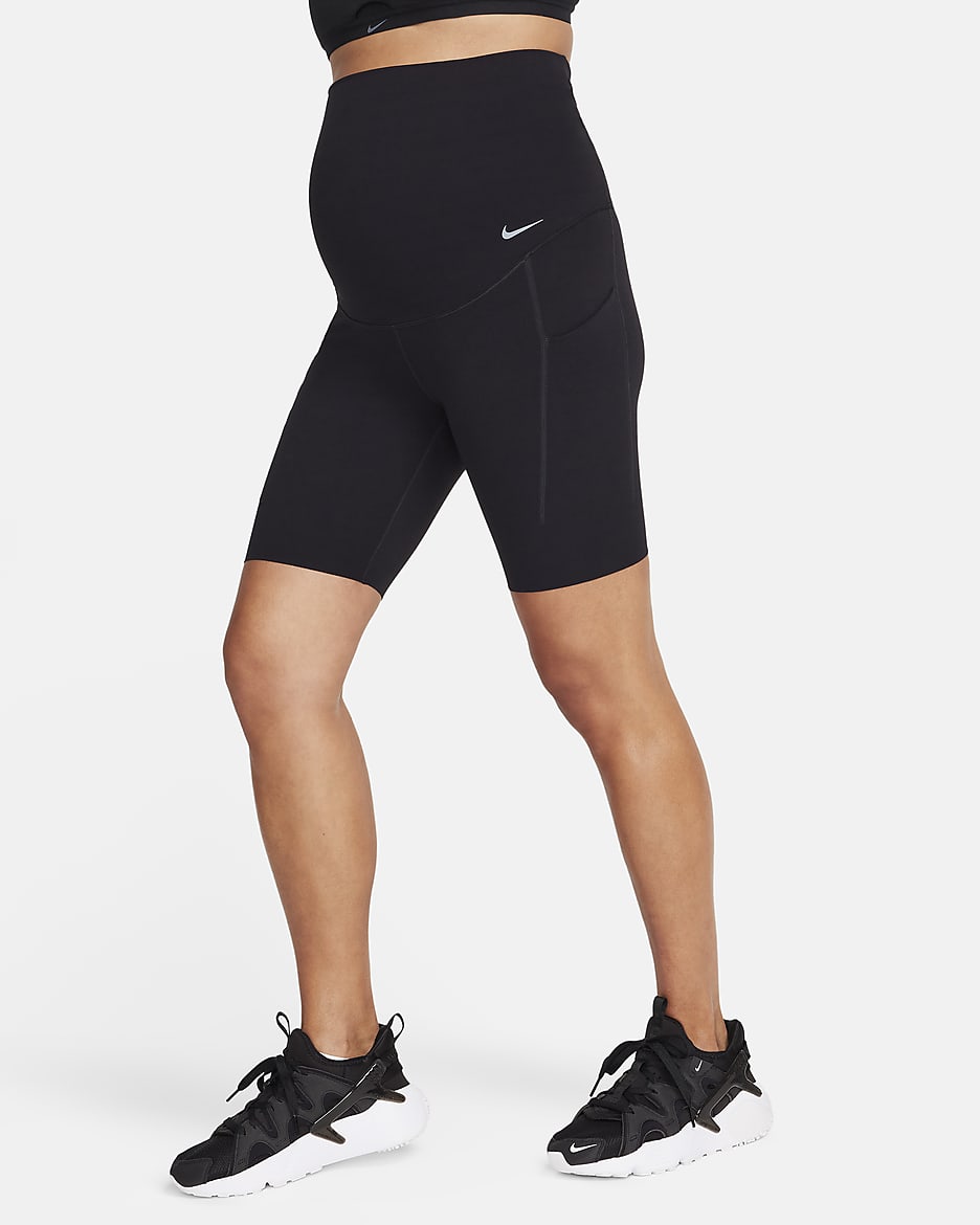 Nike Zenvy (M) Women's Gentle-Support High-Waisted 20cm (approx.) Biker Shorts (Maternity) - Black