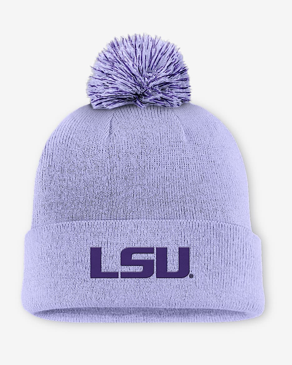 LSU Primetime Campus Toned Men's Nike College Cuffed Pom Beanie - Light Purple