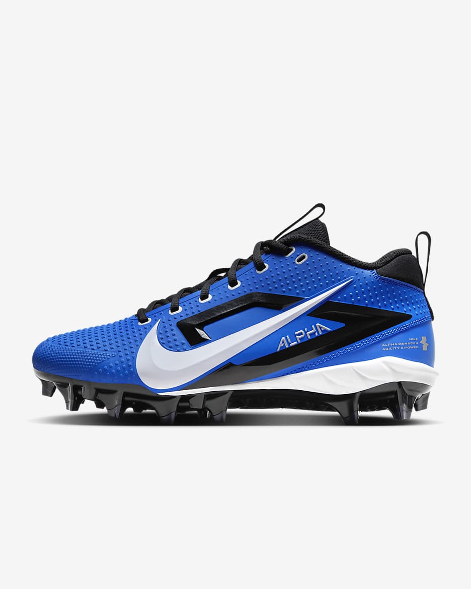 Nike Alpha Menace 4 Varsity Football Cleats - Hyper Royal/Metallic Silver/Midnight Navy/White