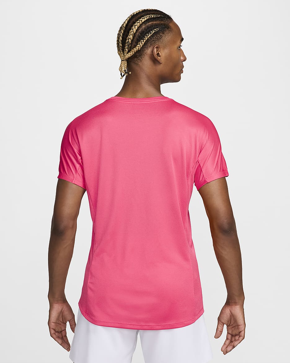 Rafa Challenger Men's Nike Dri-FIT Short-Sleeve Tennis Top - Aster Pink/White