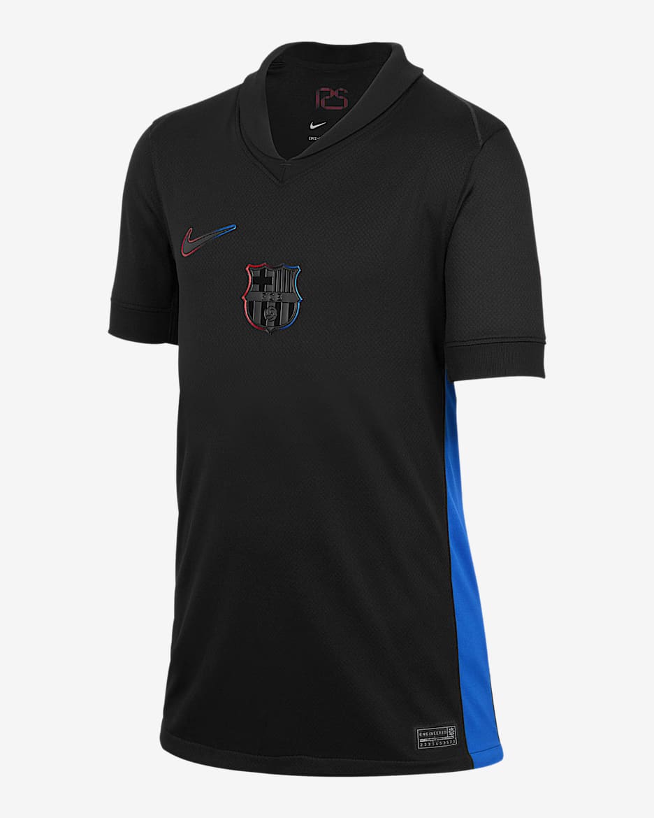 Gavi Barcelona 2024/25 Stadium Away Bid Kids' Nike Dri-FIT Soccer Jersey - Black