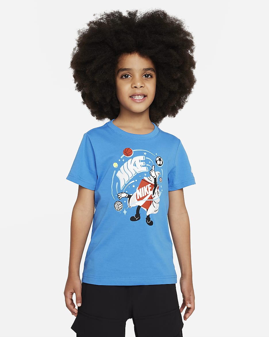 Playera estampada para niño talla pequeña Nike - Azul foto claro