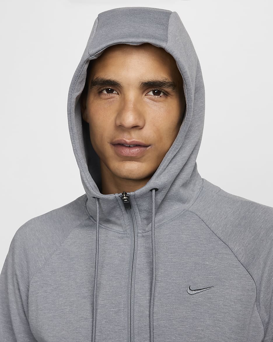 Nike Primary Dri-FIT UV multifunctionele hoodie met rits over de hele lengte voor heren - Cool Grey/Heather/Cool Grey