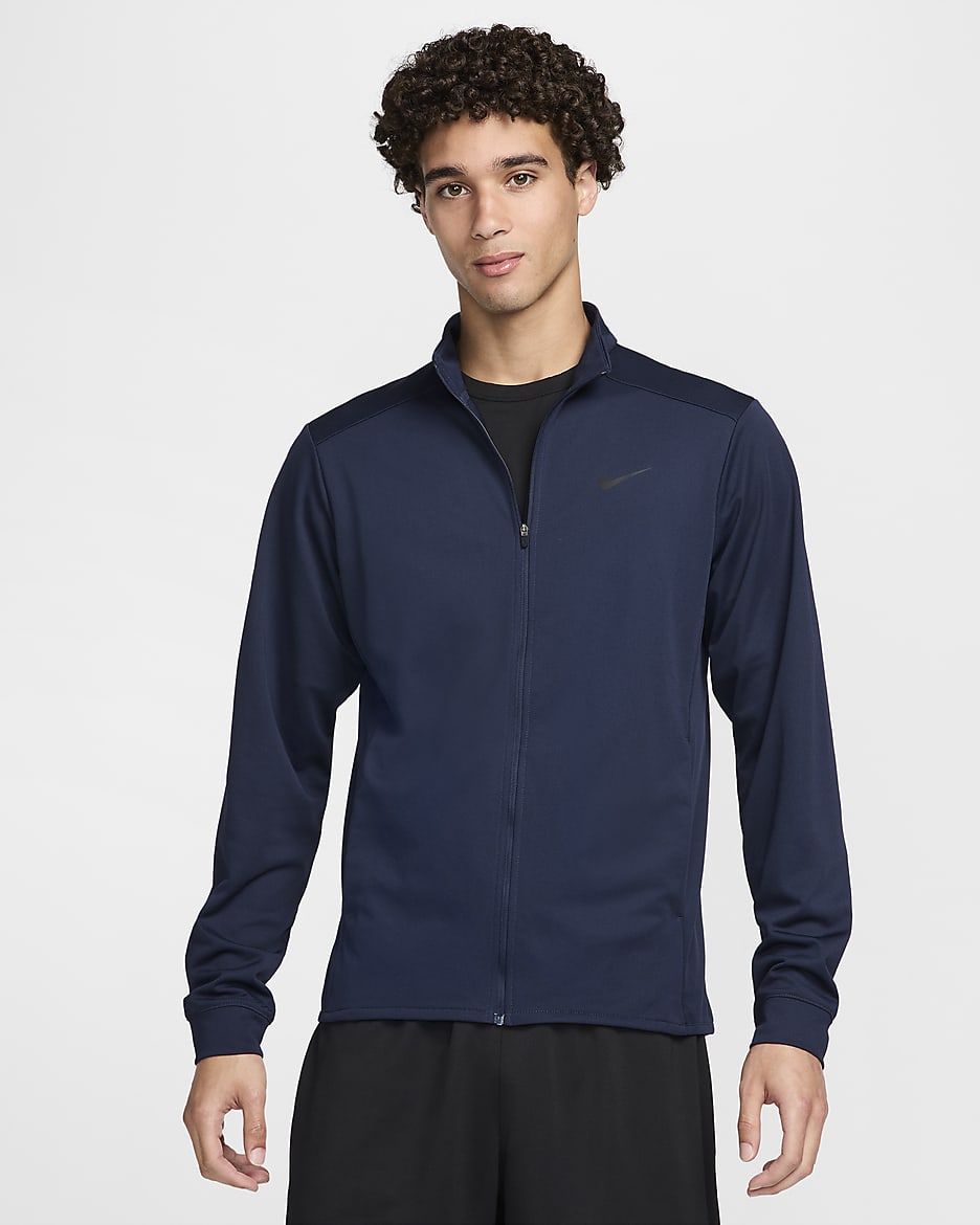 Chamarra versátil de tejido Knit Dri-FIT para hombre Nike Totality - Obsidiana/Negro