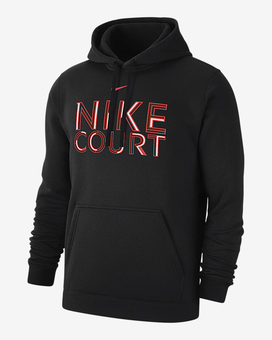 Nike Club Men's Tennis Fleece Pullover Hoodie - Black
