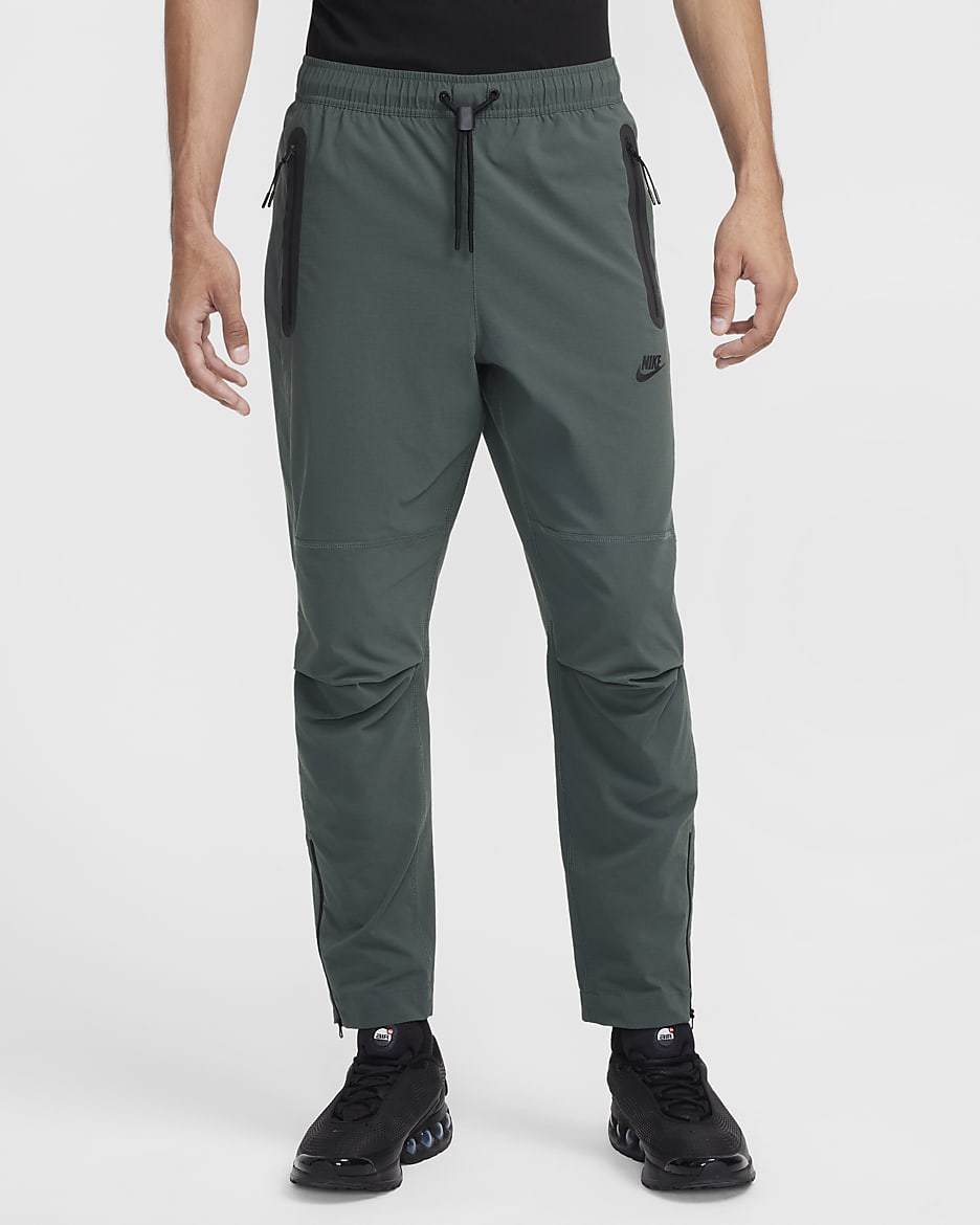 Vævede Nike Tech-bukser til mænd - Vintage Green/sort