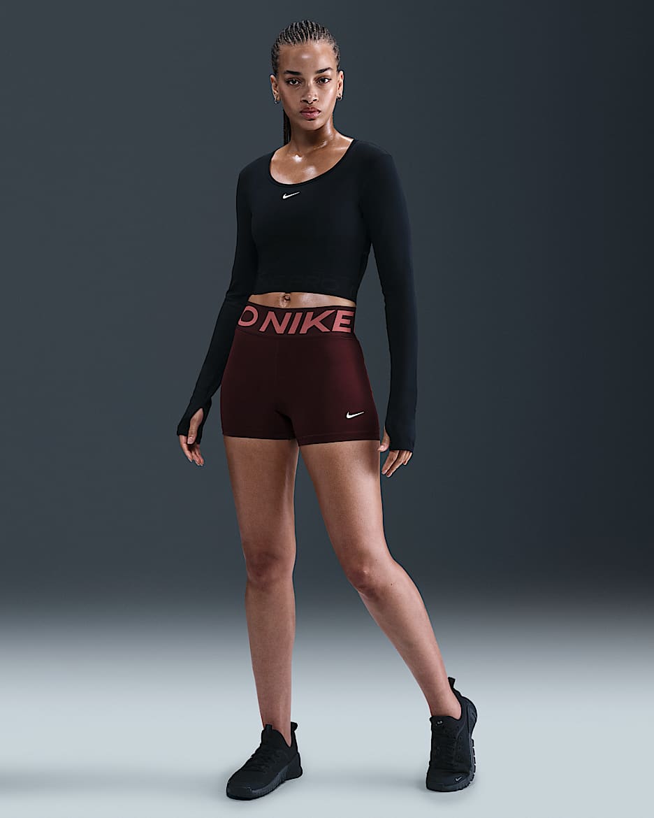 Nike Pro Sculpt Women's High-Waisted 7.5cm (approx.) Biker Shorts - Burgundy Crush/White