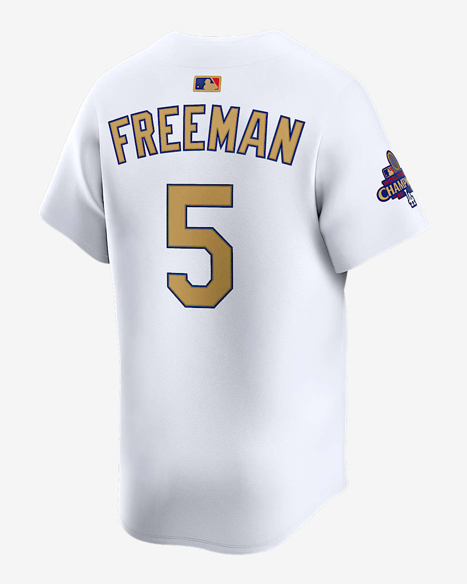 フレディ フリーマン ロサンゼルス ドジャース 2024 ワールド シリーズ チャンピオンズ ゴールド メンズ ナイキ Dri-FIT ADV MLB リミテッド ユニフォーム - ホワイト