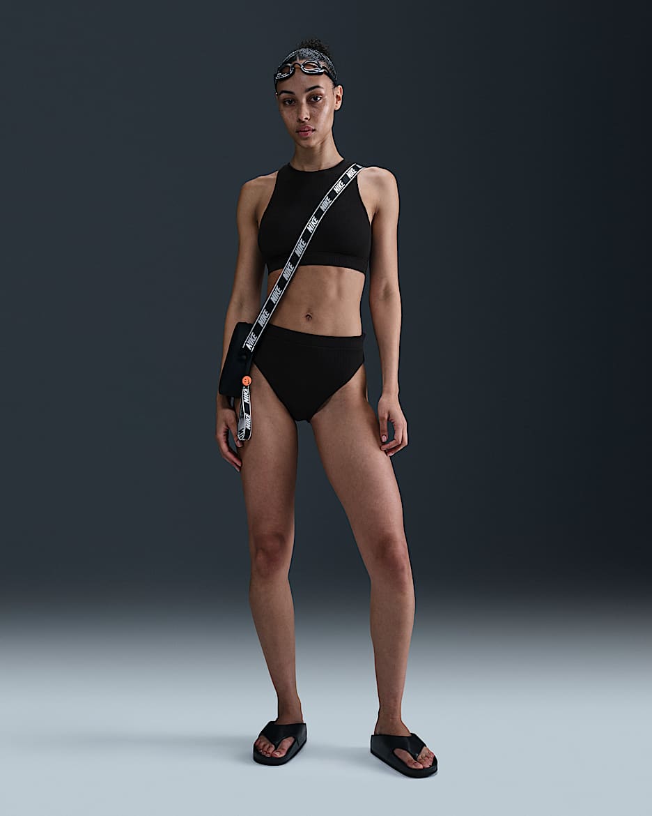 Nike Swim Elevated Essential Women's High-Waisted Bikini Bottom - Black