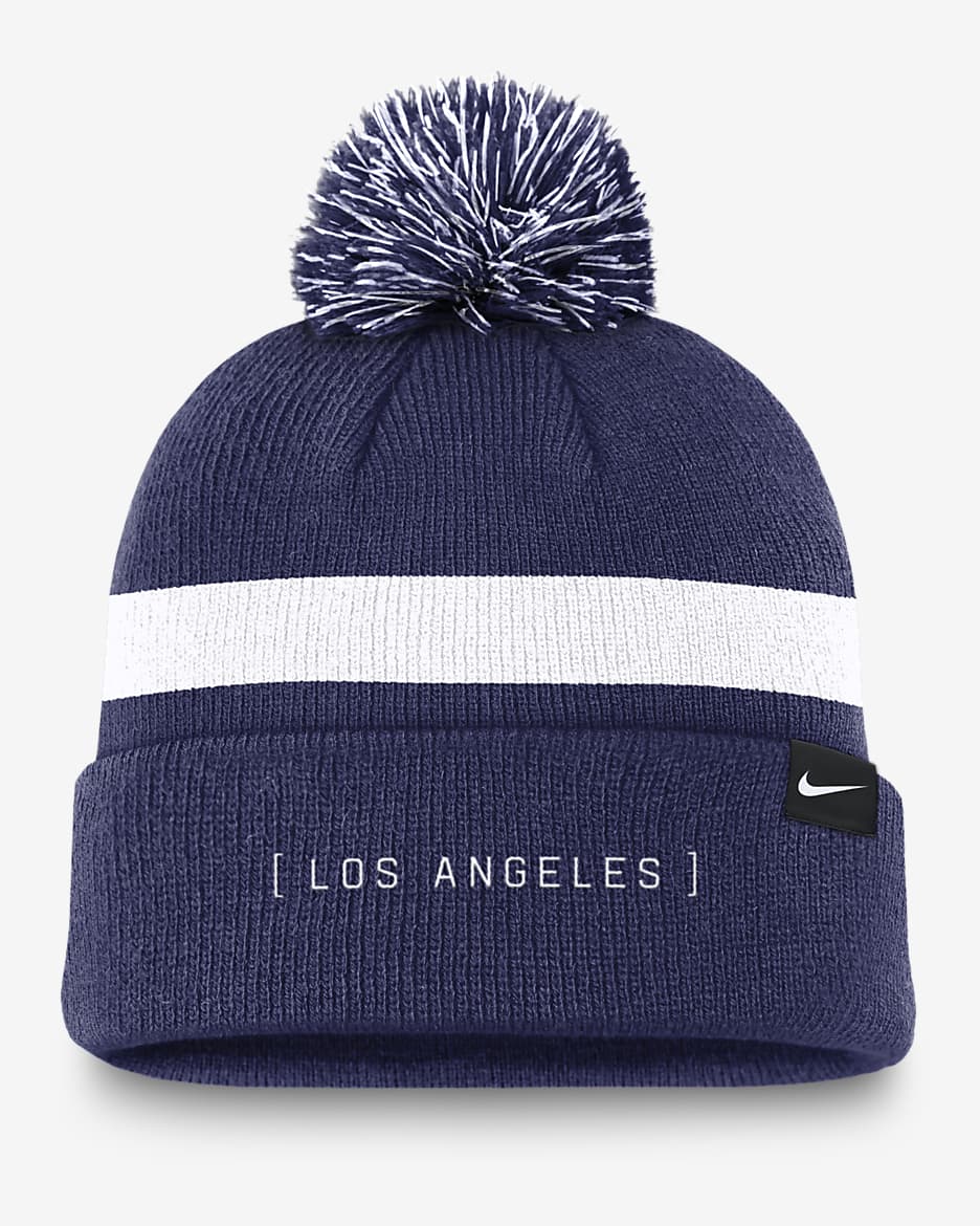 Los Angeles Dodgers Hometown Peak Men's Nike MLB Cuffed Pom Beanie - Royal