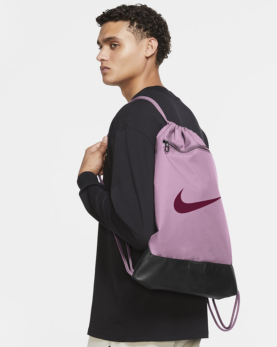 Nike Brasilia 9.5 Training Gymsack (18L) - Orchid/Black/Dark Beetroot