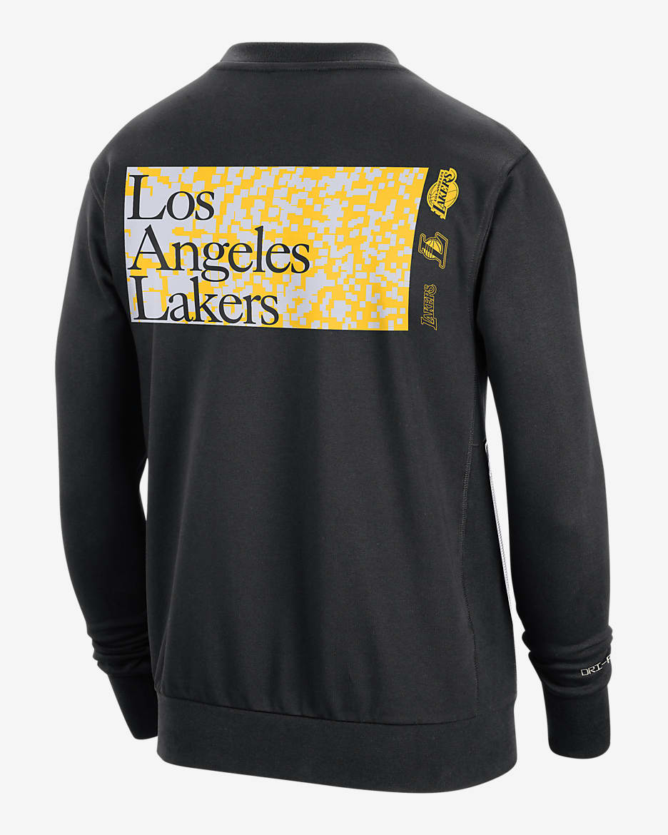 Los Angeles Lakers Standard Issue Nike Dri-FIT NBA-s, kerek nyakkivágású férfipulóver - Fekete