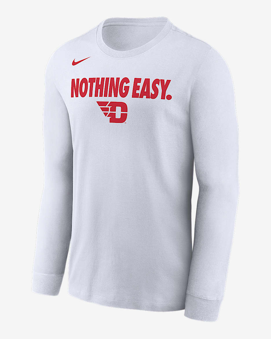 Playera de manga larga universitaria Nike para hombre Dayton - Blanco