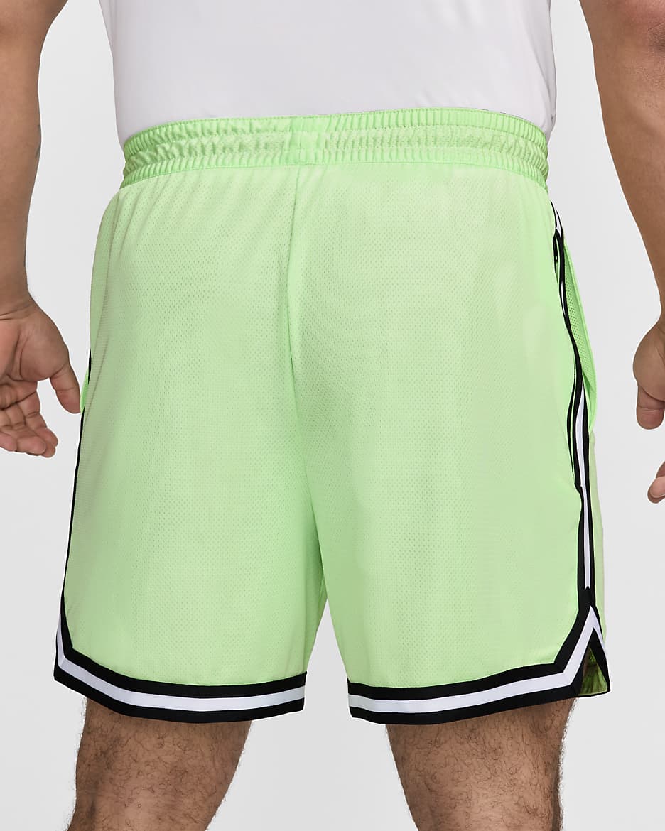 Shorts de básquetbol Dri-FIT de 15 cm para hombre Nike DNA - Verde vapor/Negro/Negro