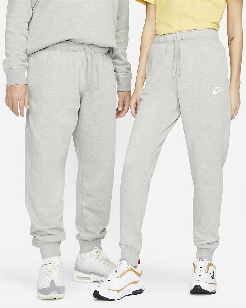 Nike Sportswear Club Fleece Women's Mid-Rise Joggers - Dark Grey Heather/White