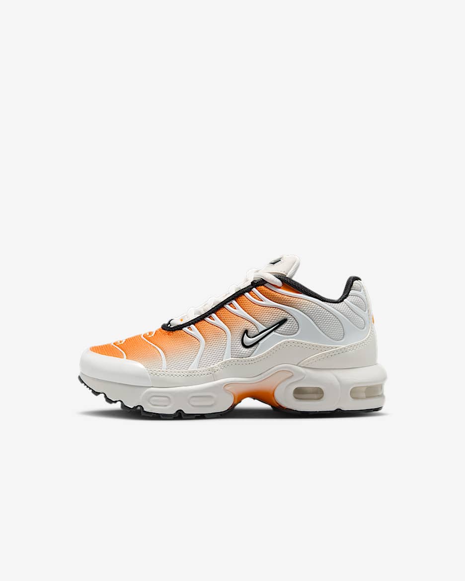 Nike Air Max Plus Younger Kids' Shoes - Orange Peel/Summit White/Anthracite/Vast Grey