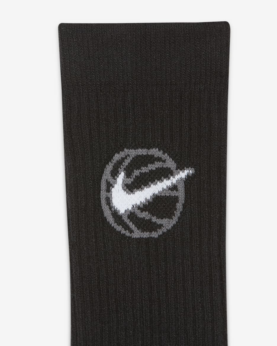 Chaussettes de basket Nike Everyday Crew (3 paires) - Noir/Blanc