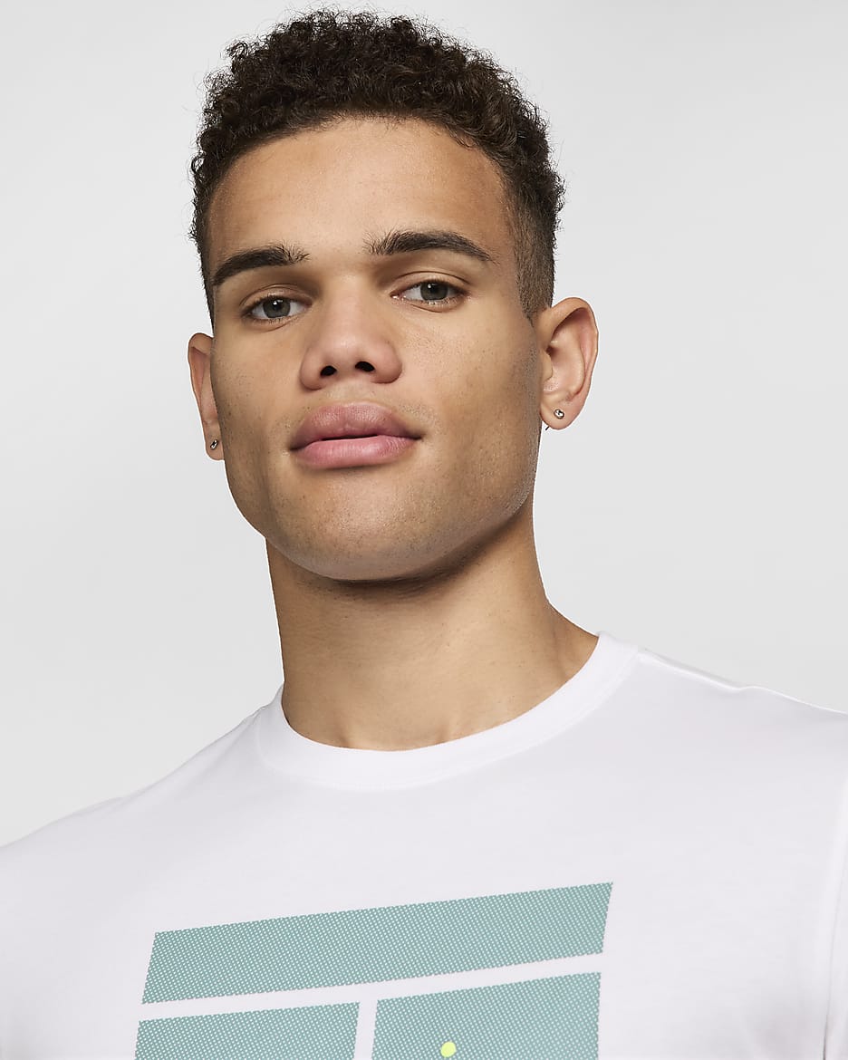 Playera de tenis para hombre NikeCourt - Blanco