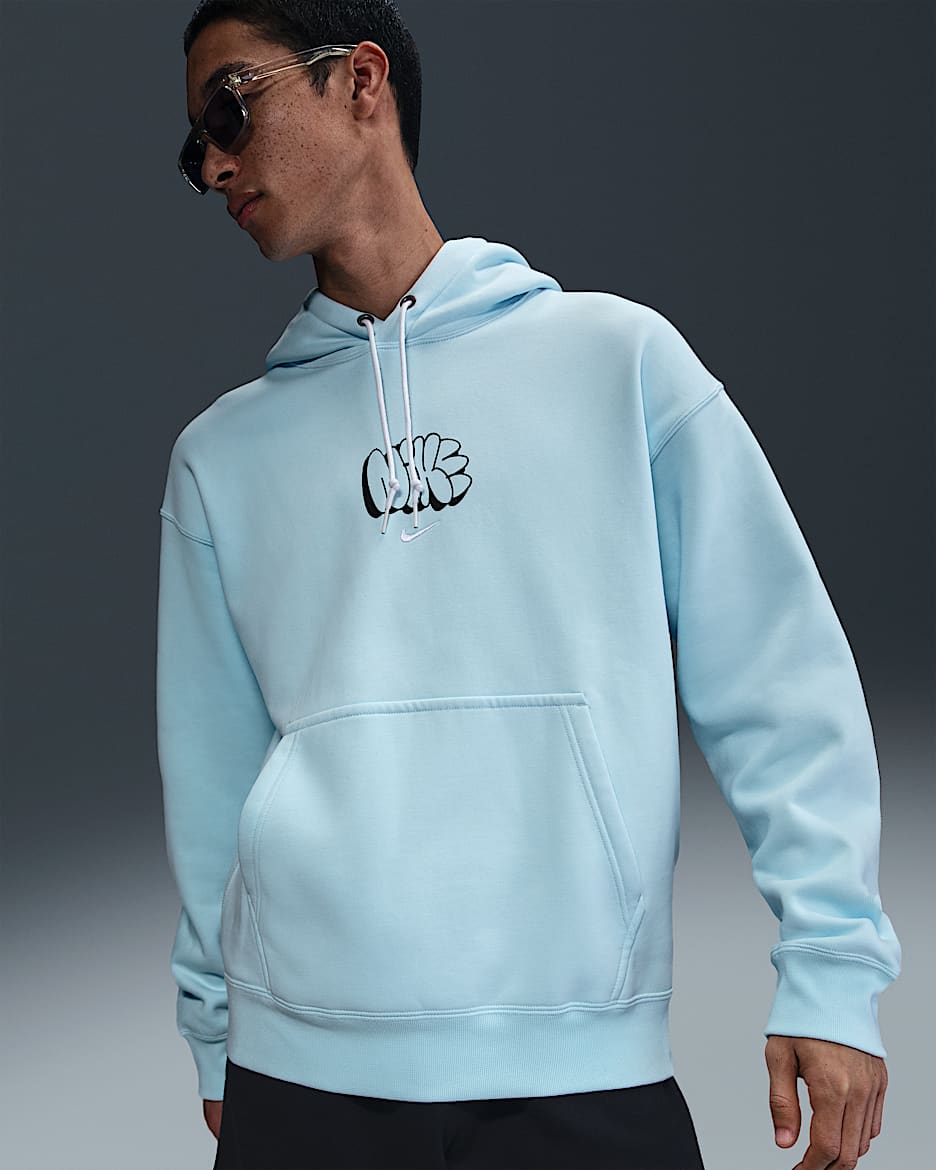 Sweat à capuche en tissu Fleece Nike Solo Swoosh pour Homme - Glacier Blue